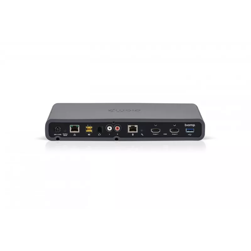 Biamp Devio SCR-25T, 3840 x 2160 pikselių, 640 x 480 720 x 480 1280 x 720 720 x 576 1920 x 1080 3840 x 2160, 100 Ω, juoda, 20 - 20000 Hz, 0,05%
