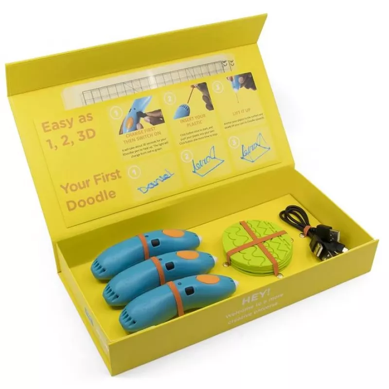 3Doodler Start EDU mokymosi paketas, klasės rinkinys (12 3D rašiklių)