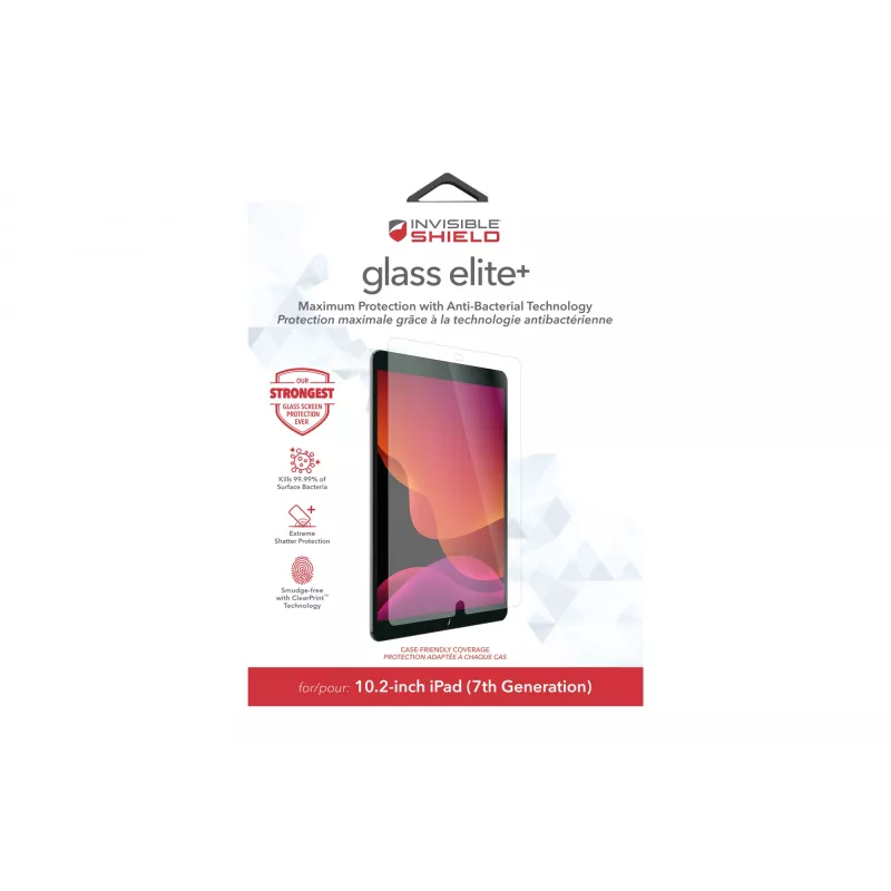 ZAGG Glass Elite+ Apple iPad 10,2 col. (7 ir 8 kartos) ekrano apsauga, 25,9 cm (10,2 col.), 45,36 g, 1 vnt.