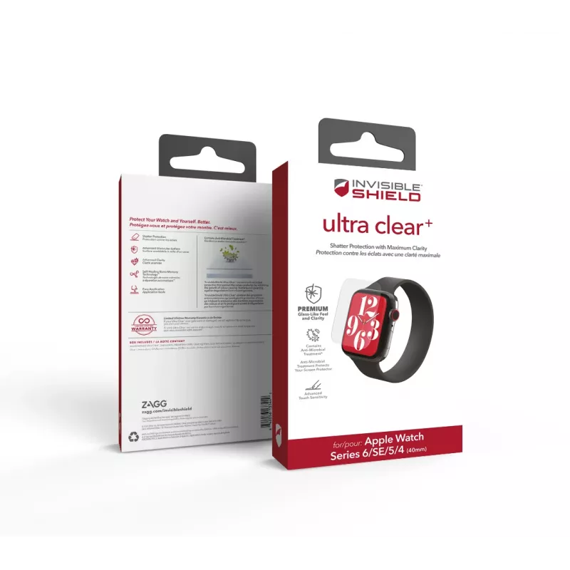 ZAGG InvisibleShield Ultra Clear+ Apple Watch Series 4/5/6/SE 40mm ekranas