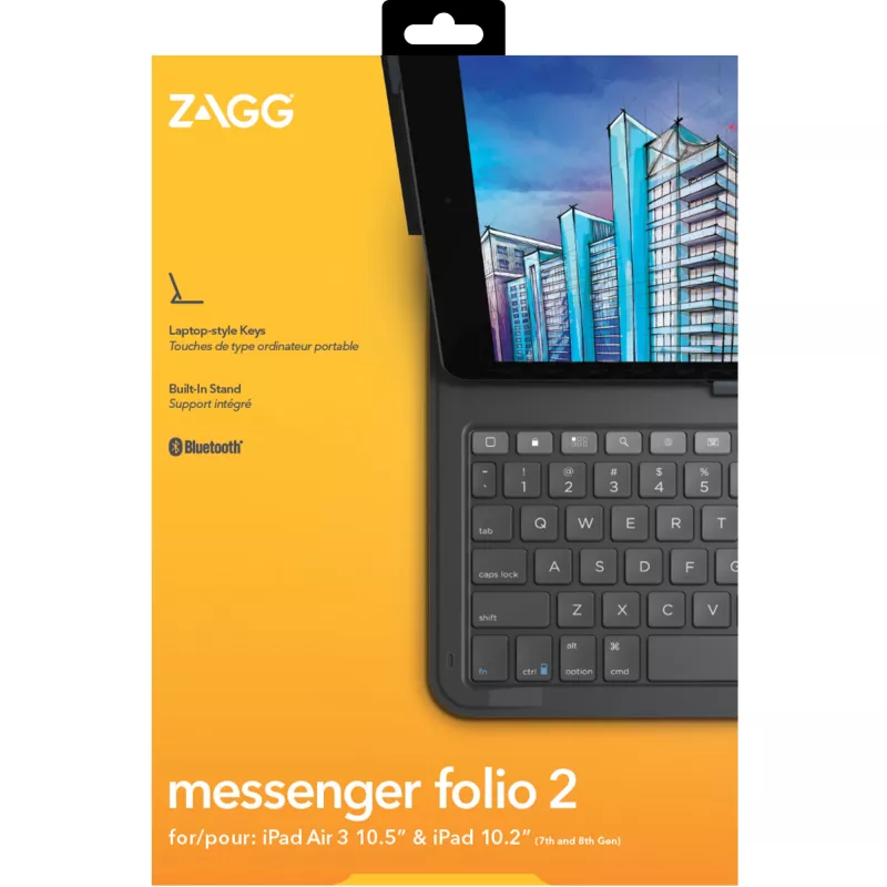 ZAGG klaviatūra Messenger Folio 2-Apple-iPad 10.2/10.5-Charcoal-Nordic