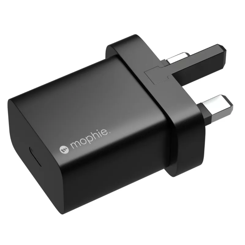 mophie sieninis adapteris-USB-C-20W-Juodas--UK, vidinis, kintamoji srovė, juodas