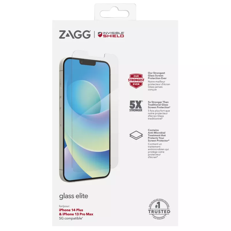 InvisibleShield Elite stiklo ekrano apsauga, skirta Apple iPhone 13 Pro Max, 6,7 colio dydis, skaidri