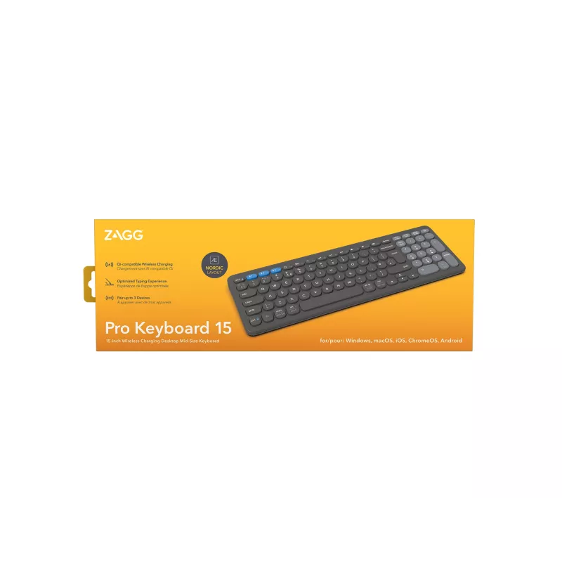 ZAGG Pro 15 klaviatūra universali Bluetooth QWERTY Nordic juoda