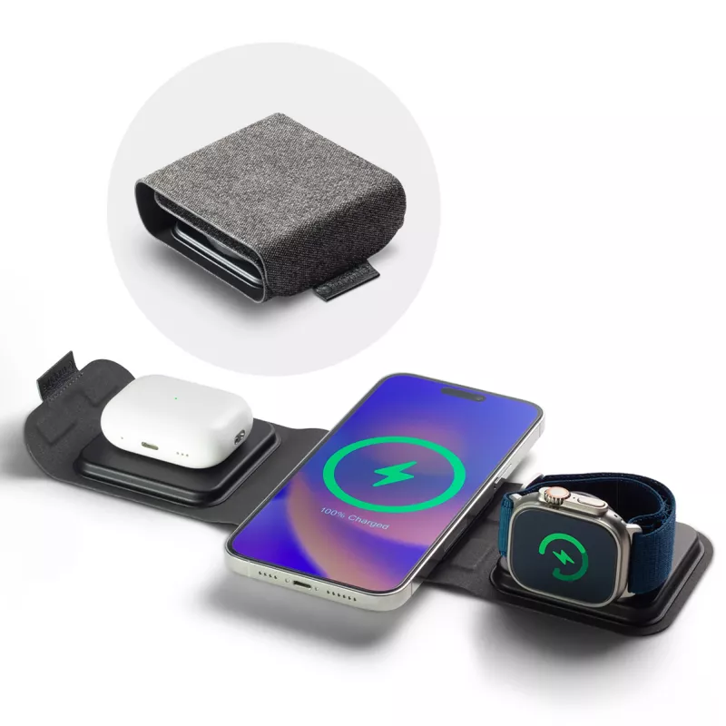 mophie 3-in-1 travel charger with MagSafe (2023), Indoor, USB, Wireless charging, Juoda