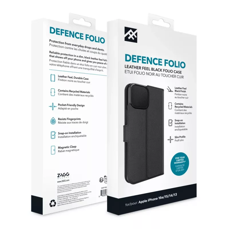 IFROGZ Defence Folio mobiliojo telefono dėklas 15,5 cm (6,1 colio) juodas