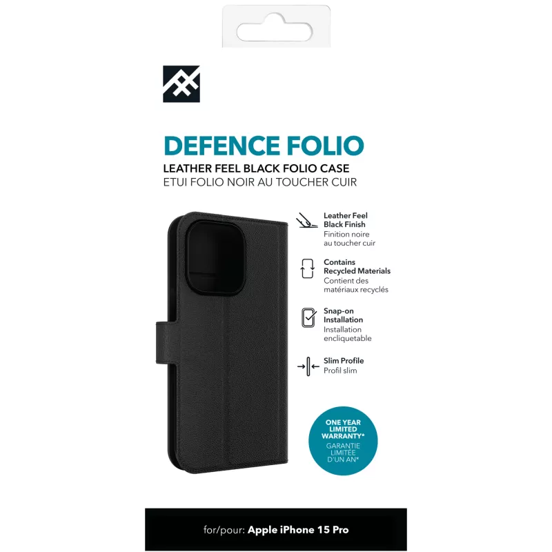 IFROGZ Defence Folio mobiliojo telefono dėklas 15,5 cm (6,1 col.) Juodas