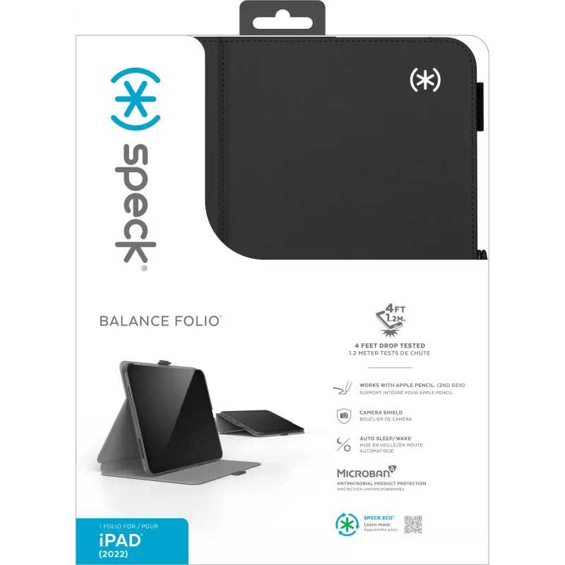 Speck Balance Folio dėklas Apple iPad 10.9 (2022) juodas - su Microban