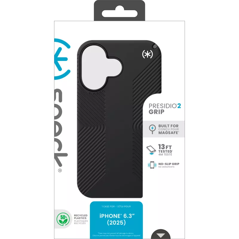 Speck Presidio2 Grip + MS Apple iPhone 17 Juoda - su Microban