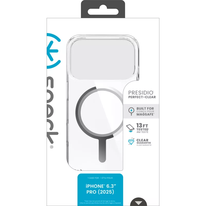 Speck Presidio Perfect Clear dėklas MagSafe iP 17 Pro