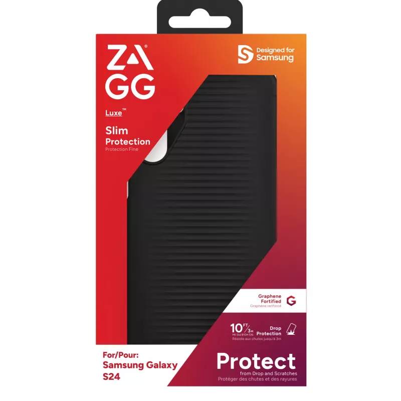 ZAGG Luxe dėklas Galaxy S24 juodas, Užvalkalas, Samsung, Galaxy S24, 15,8 cm (6,2 colio), juoda