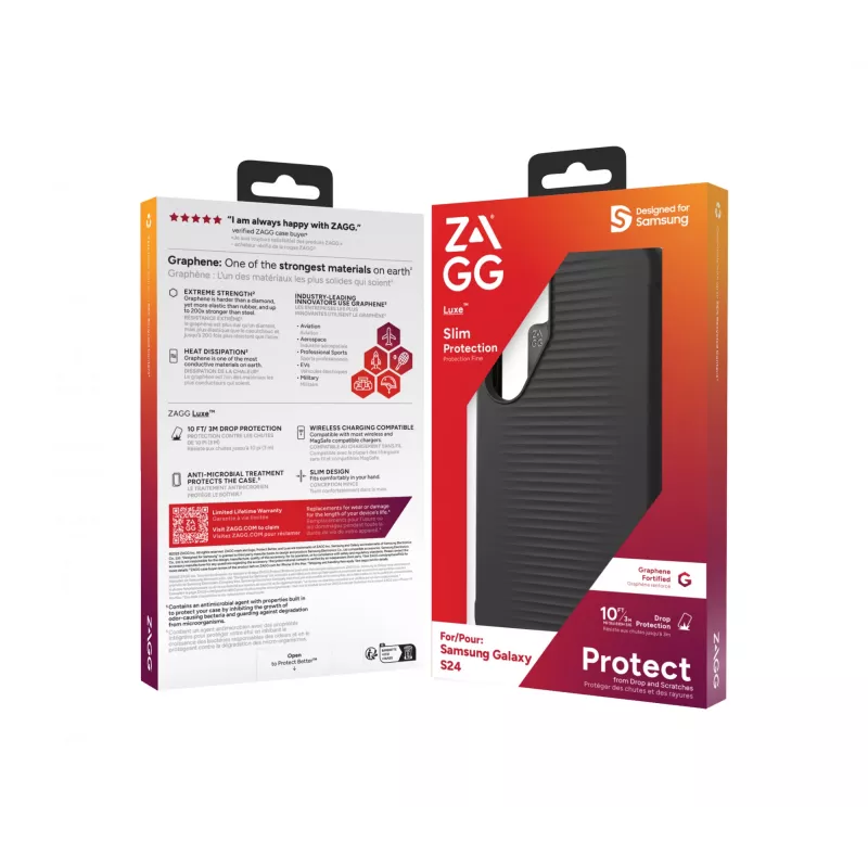ZAGG Luxe dėklas Galaxy S24 juodas, Užvalkalas, Samsung, Galaxy S24, 15,8 cm (6,2 colio), juoda