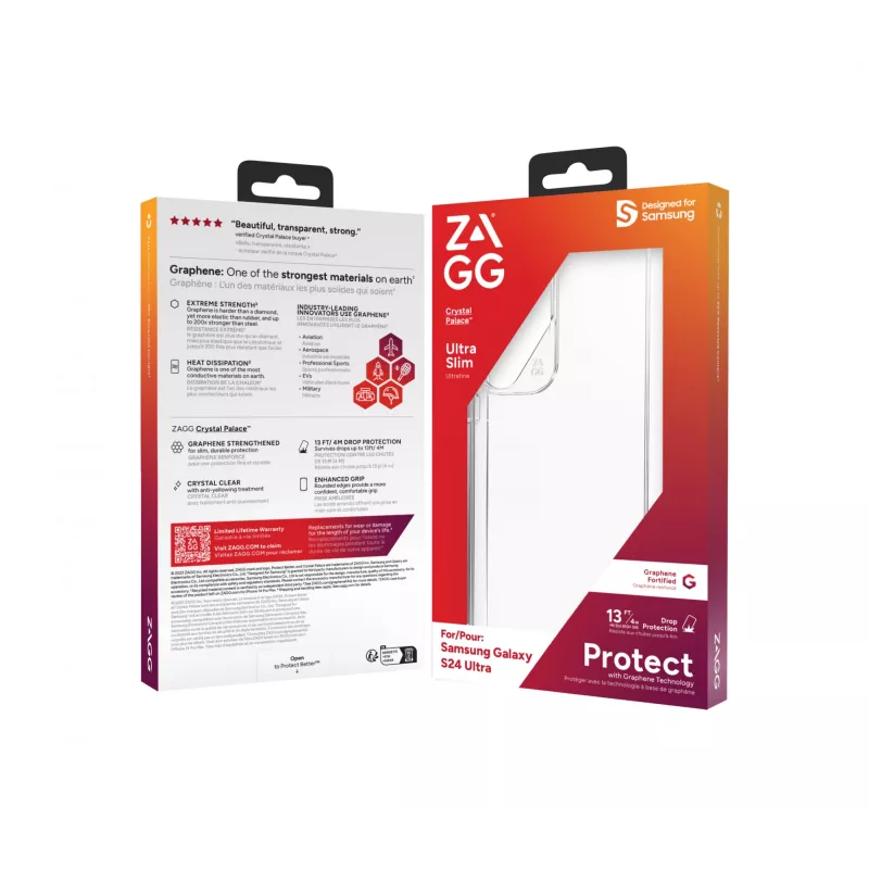 ZAGG Crystal Palace Galaxy S24 Ultra permatomas, Dėklas, Samsung, Galaxy S24 Ultra, 17,3 cm (6,8 colių), Skaidrus