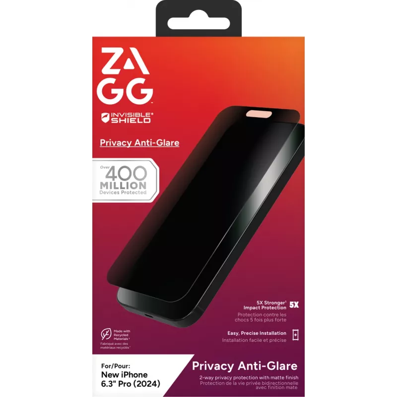 InvisibleShield Glass Elite Privacy Anti Glare Apple iPhone 16 Pro ekrano apsauga