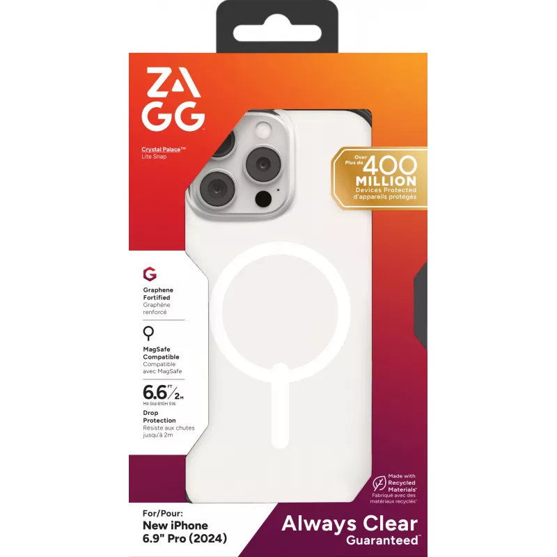 ZAGG Cases PH CrystlPal Lite Snap Apple iPhone 16 Pro Max Clear