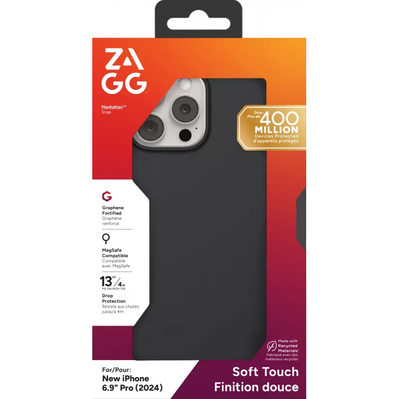 ZAGG Cases Manhattan Snap Apple iPhone 16 Pro Max Juoda, Dangtelis, Apple, iPhone 16 Pro Max, 17,5 cm (6,9 col.), Juoda