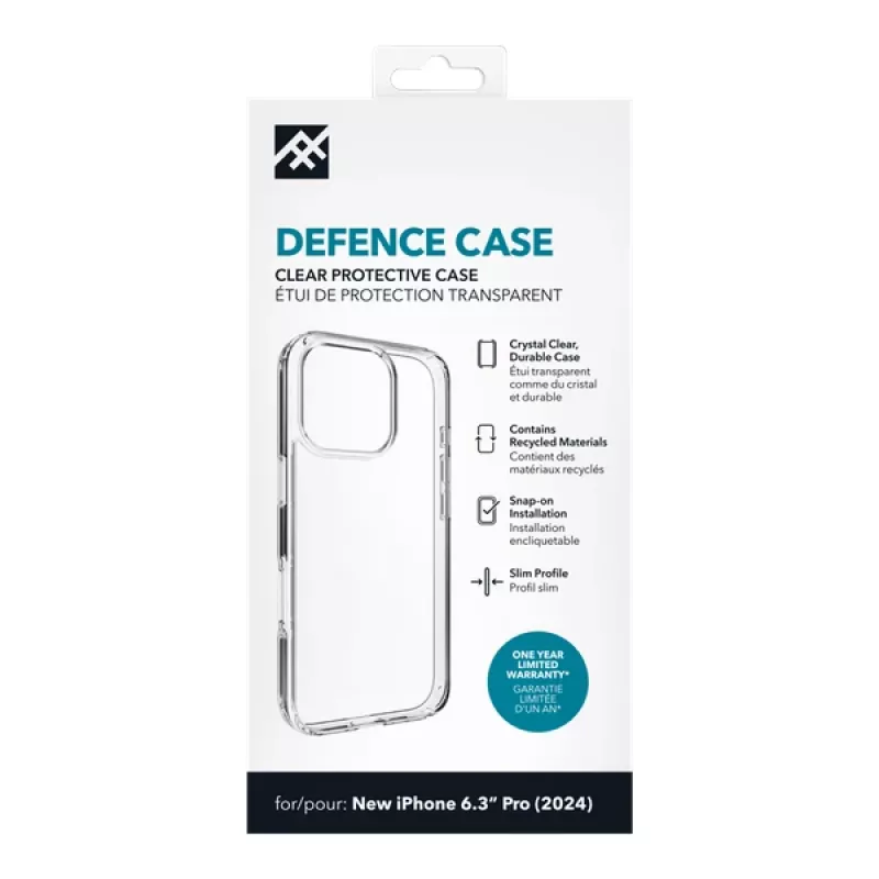 IFROGZ IF Defence dėklas Apple iPhone 16 Pro Clear INTL, Dėklas, Apple, iPhone 16 Pro, 16 cm (6.3 colio), Skaidrus