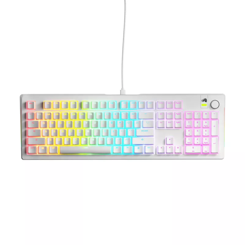 Glorious Gaming GMMK 3 100% Prebuilt Wired White - US, laidinis, USB, mechaninė, QWERTY, RGB LED, balta