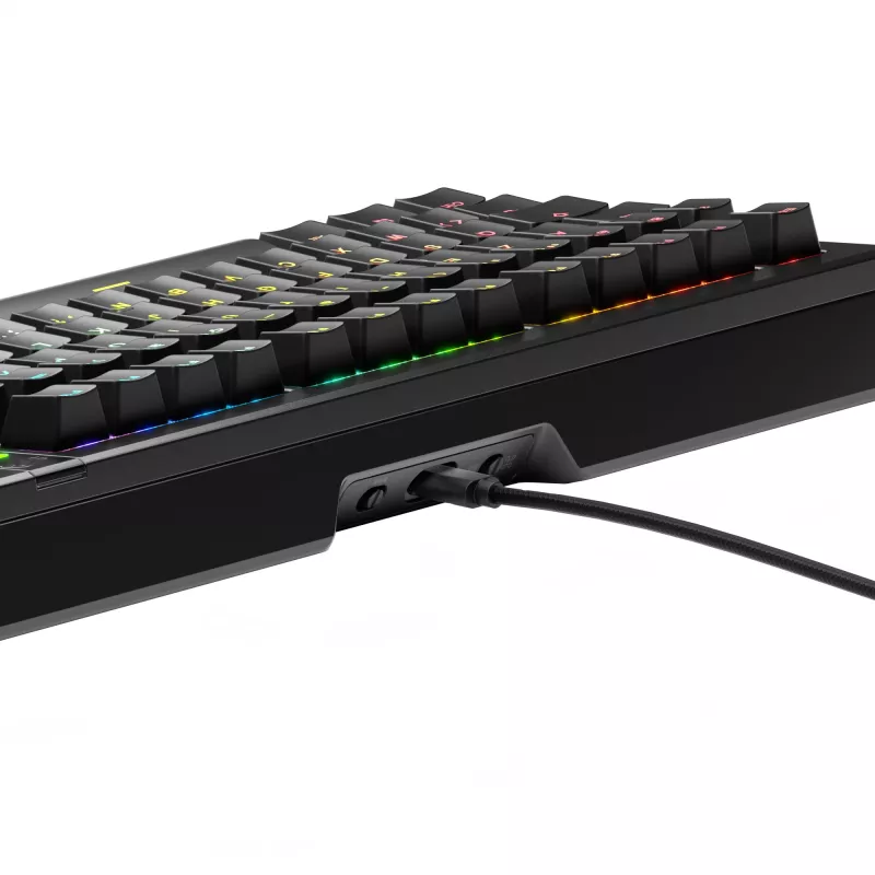 Glorious Gaming GMMK 3 PRO 75% iš anksto surinkta laidinė juoda - FR, laidinis, USB, mechaninė, AZERTY, RGB LED, juoda