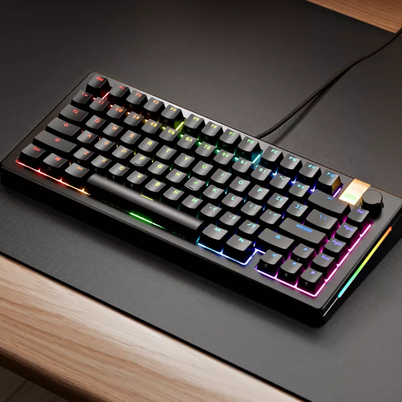 Glorious Gaming GMMK 3 HE 75% iš anksto surinkta, laidinė, juoda – FR, laidinė, USB, mechaninė, AZERTY, RGB LED, juoda