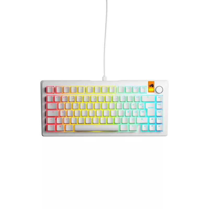 Glorious Gaming GMMK 3 HE 75% Prebuilt Wired White - FR, Laidinis, USB, Mechaninė, AZERTY, RGB LED, Balta
