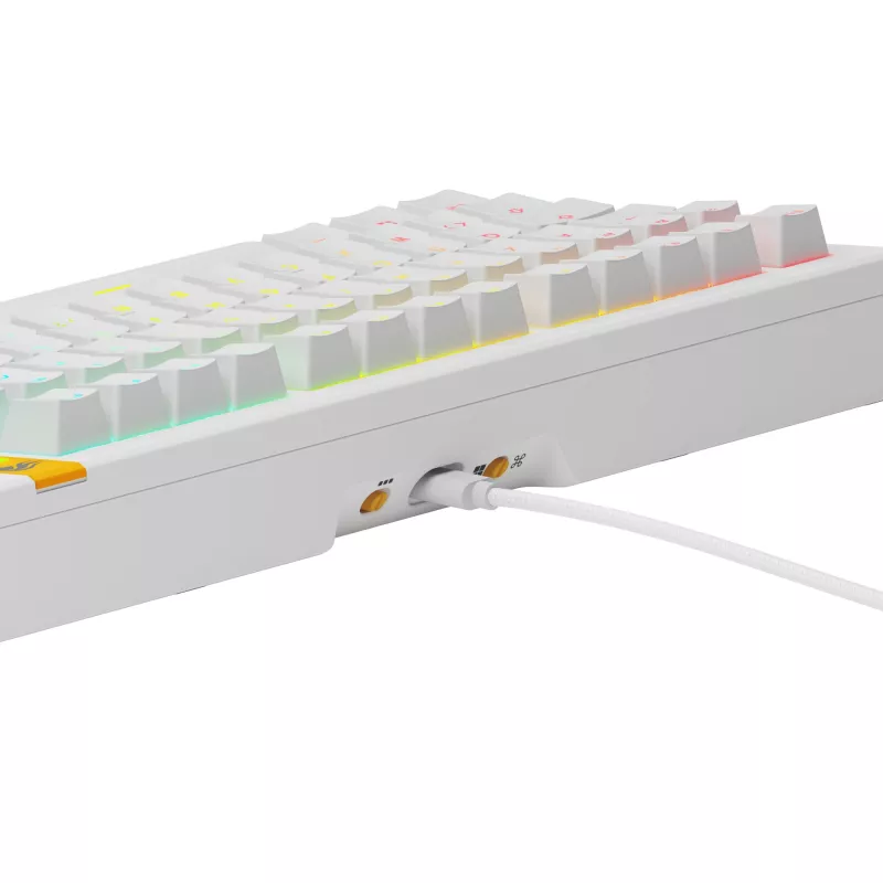 Glorious Gaming GMMK 3 HE 75% Prebuilt Wired White - FR, Laidinis, USB, Mechaninė, AZERTY, RGB LED, Balta