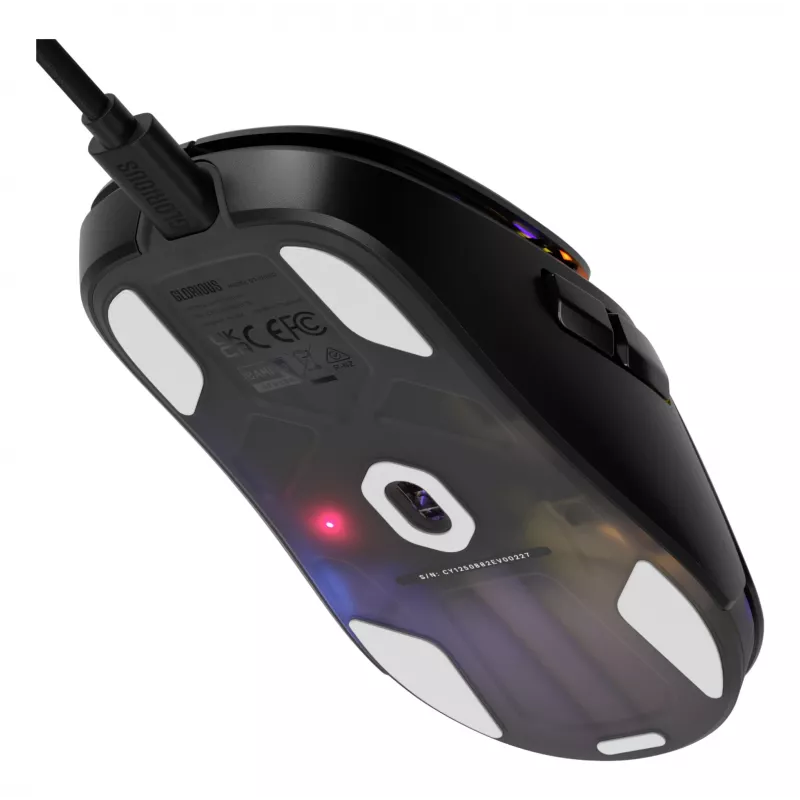 Glorious Gaming Model O3 laidinis žaidimų pelė - itin lengvas 54 g svoris, 130 mln. paspaudimų optiniai jungikliai, 30K DPI BAMF 3.0 jutiklis, 750 IPS sekimas, 50G pagreitis, palaiko visų tipų suėmimą - juoda