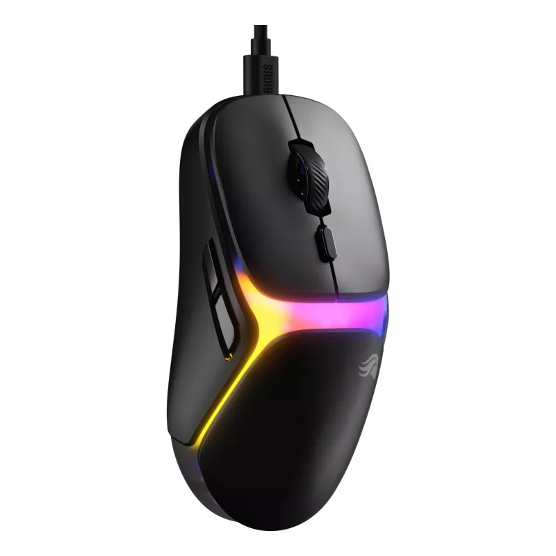 Glorious Gaming Model O3 laidinis žaidimų pelė - itin lengvas 54 g svoris, 130 mln. paspaudimų optiniai jungikliai, 30K DPI BAMF 3.0 jutiklis, 750 IPS sekimas, 50G pagreitis, palaiko visų tipų suėmimą - juoda