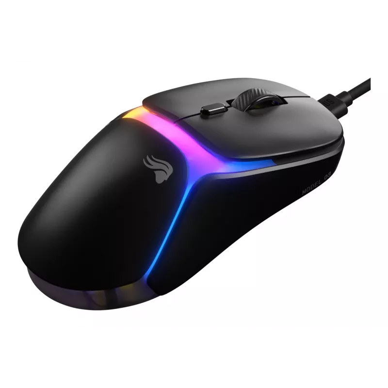 Glorious Gaming Model O3 laidinis žaidimų pelė - itin lengvas 54 g svoris, 130 mln. paspaudimų optiniai jungikliai, 30K DPI BAMF 3.0 jutiklis, 750 IPS sekimas, 50G pagreitis, palaiko visų tipų suėmimą - juoda