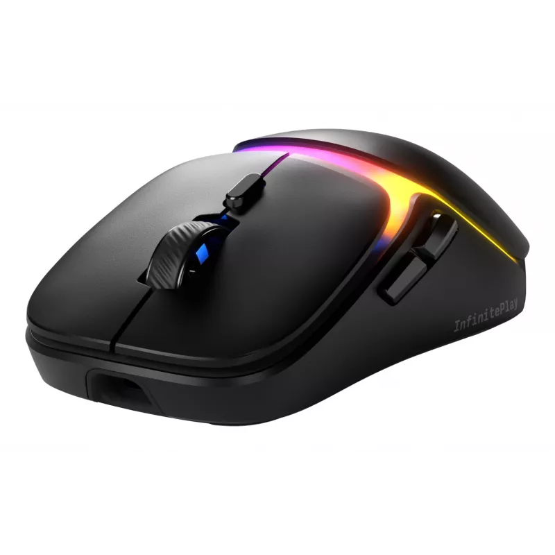 Glorious Gaming Model O3 belaidis žaidimų pelė - InfinitePlay keičiamų baterijų sistema, 8k apklausa, 130 mln. paspaudimų optiniai jungikliai, itin lengva 66g, 30K DPI optinis jutiklis, RGB - juoda