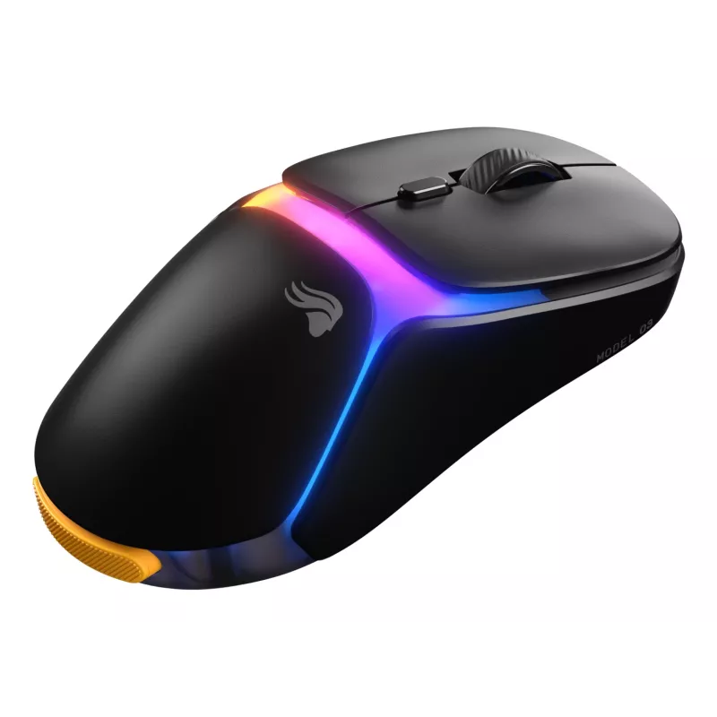 Glorious Gaming Model O3 belaidis žaidimų pelė - InfinitePlay keičiamų baterijų sistema, 8k apklausa, 130 mln. paspaudimų optiniai jungikliai, itin lengva 66g, 30K DPI optinis jutiklis, RGB - juoda