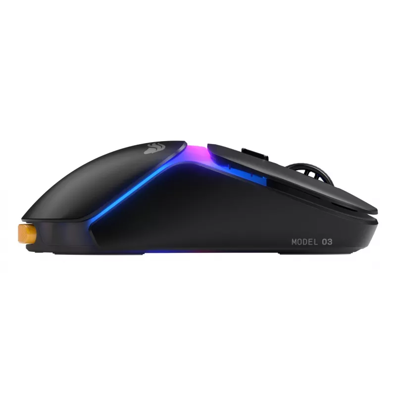 Glorious Gaming Model O3 belaidis žaidimų pelė - InfinitePlay keičiamų baterijų sistema, 8k apklausa, 130 mln. paspaudimų optiniai jungikliai, itin lengva 66g, 30K DPI optinis jutiklis, RGB - juoda