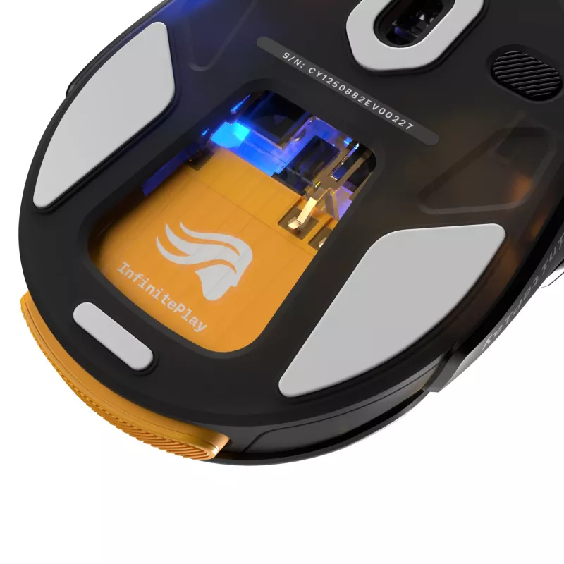 Glorious Gaming Model O3 belaidis žaidimų pelė - InfinitePlay keičiamų baterijų sistema, 8k apklausa, 130 mln. paspaudimų optiniai jungikliai, itin lengva 66g, 30K DPI optinis jutiklis, RGB - juoda