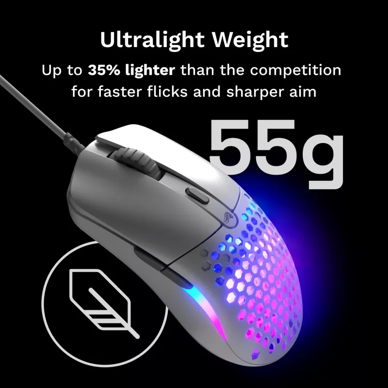 „Glorious Gaming Model O Eternal“ pelė, dešiniarankiams, USB Type-A, optinė, 12000 DPI