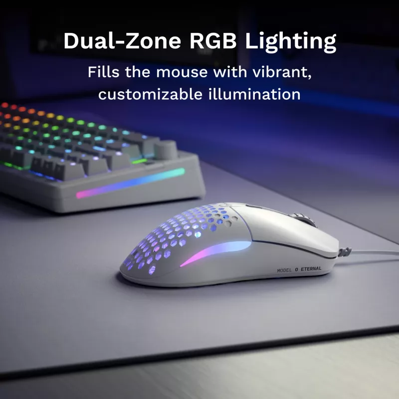„Glorious Gaming Model O Eternal“ pelė, dešiniarankiams, USB Type-A, optinė, 12000 DPI