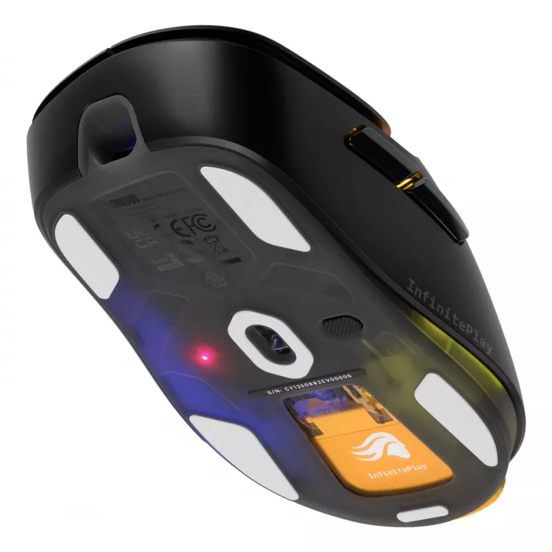 Glorious Gaming Model D3 Wireless pelė, skirta žaidimams – InfinitePlay keičiamų baterijų sistema, 8k apklausa, 130M paspaudimų optiniai jungikliai, itin lengva 69 g, 30K DPI optinis jutiklis, RGB – juoda
