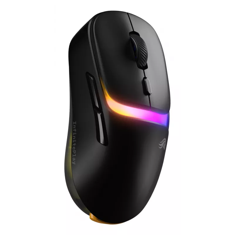 Glorious Gaming Model D3 Wireless pelė, skirta žaidimams – InfinitePlay keičiamų baterijų sistema, 8k apklausa, 130M paspaudimų optiniai jungikliai, itin lengva 69 g, 30K DPI optinis jutiklis, RGB – juoda