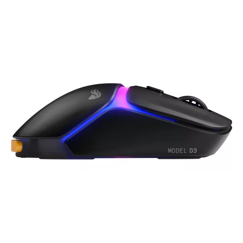 Glorious Gaming Model D3 Wireless pelė, skirta žaidimams – InfinitePlay keičiamų baterijų sistema, 8k apklausa, 130M paspaudimų optiniai jungikliai, itin lengva 69 g, 30K DPI optinis jutiklis, RGB – juoda