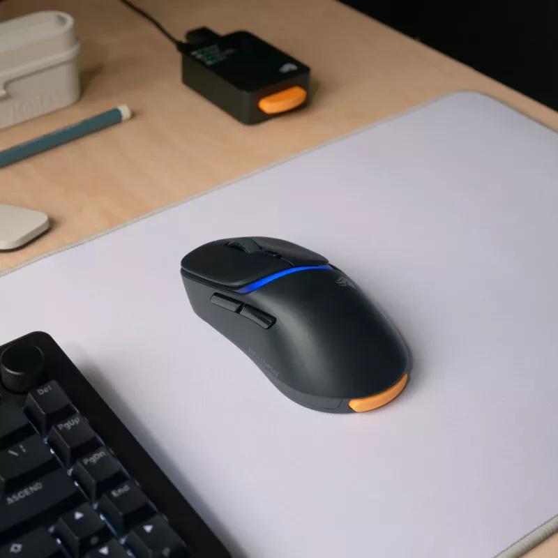 Glorious Gaming Model D3 Wireless pelė, skirta žaidimams – InfinitePlay keičiamų baterijų sistema, 8k apklausa, 130M paspaudimų optiniai jungikliai, itin lengva 69 g, 30K DPI optinis jutiklis, RGB – juoda