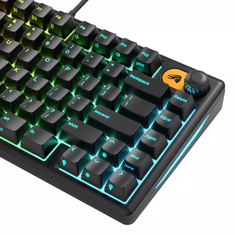 Glorious Gaming GMBK 75% klaviatūra USB QWERTY US English juoda