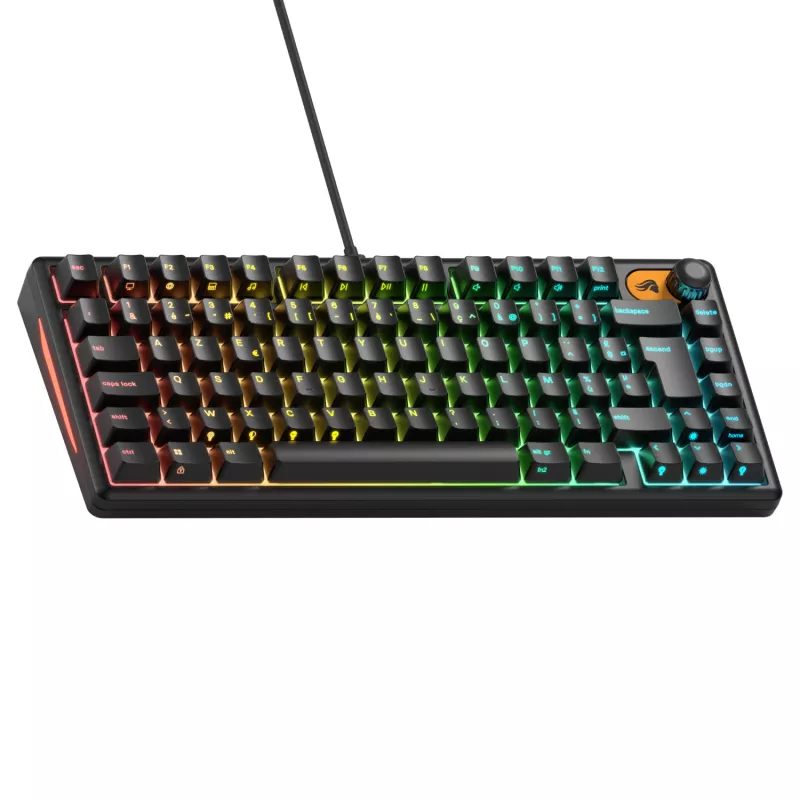 Glorious Gaming GMBK 75% klaviatūra USB AZERTY prancūziška Juoda
