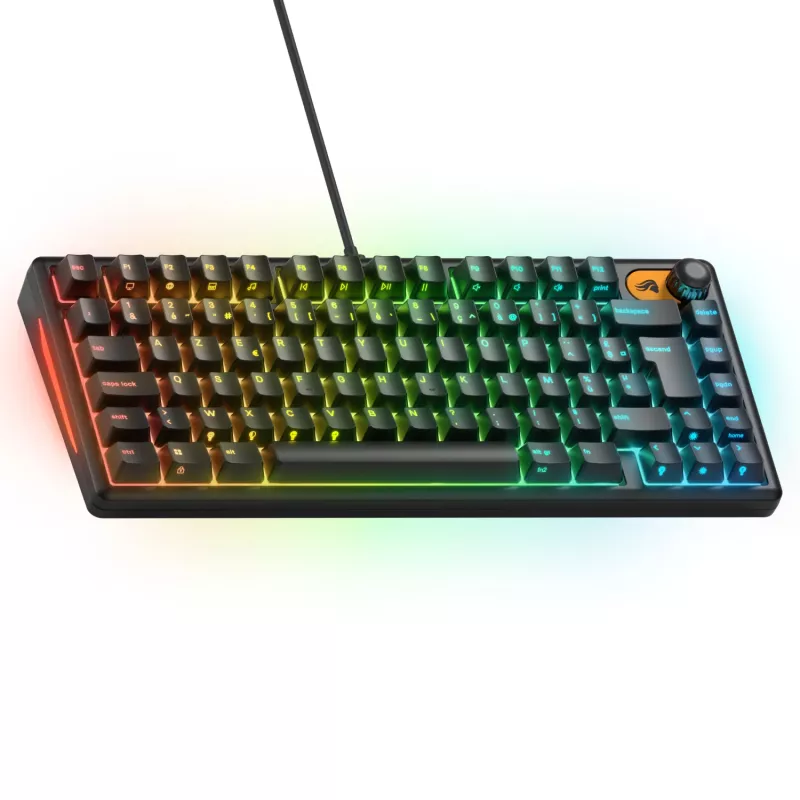 Glorious Gaming GMBK 75% klaviatūra USB AZERTY prancūziška Juoda