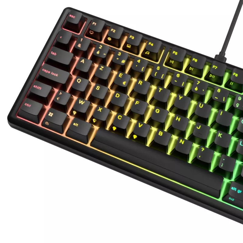 Glorious Gaming GMBK 75% klaviatūra USB AZERTY prancūziška Juoda