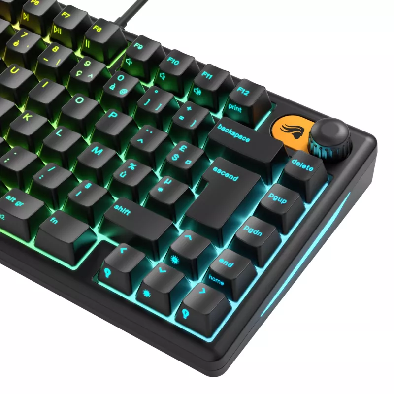 Glorious Gaming GMBK 75% klaviatūra USB AZERTY prancūziška Juoda