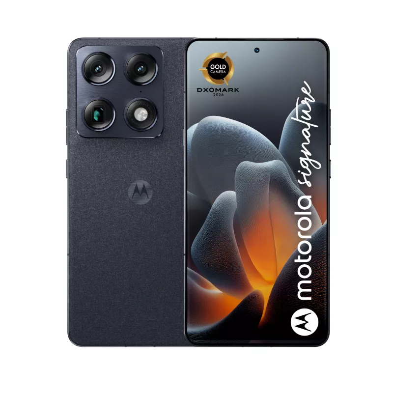 Išmanusis telefonas Motorola Signature 8 Gen 5, 6,78 colio OLED 2780×1264, 16 GB RAM, 512 GB, 50+50 MP, Dual SIM, Android 16, 5200 mAh, tamsiai mėlynas