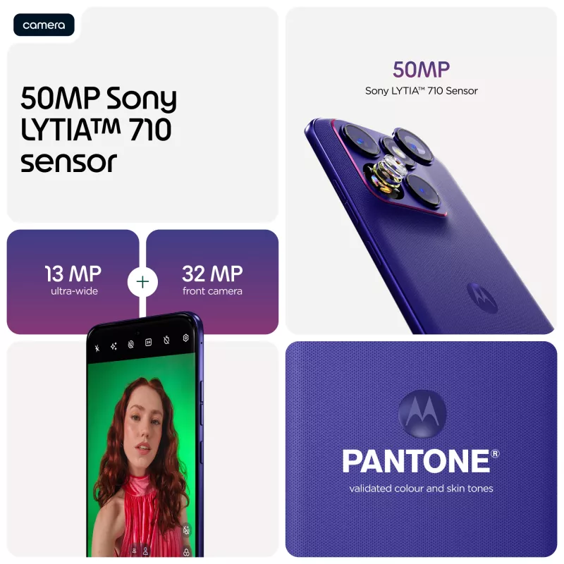 Motorola edge 70 fusion 17,2 cm (6,78 col.) „Dual SIM“ „Android 16.0“ 5G USB-C 12 GB 256 GB 7000 mAh Violetinė