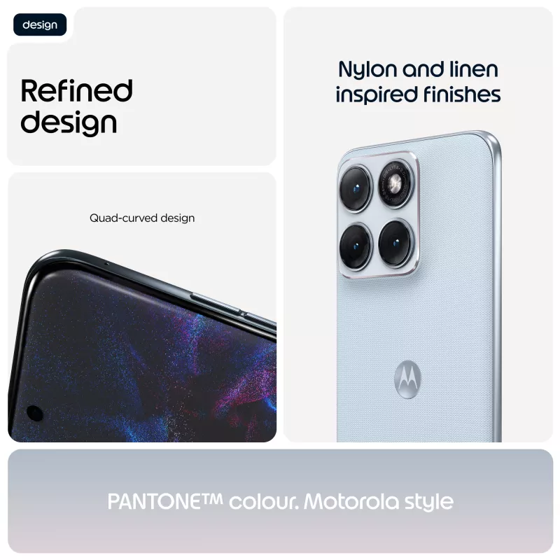 Išmanusis telefonas Motorola edge 70 fusion — 6.78 colių (17.2 cm) OLED, Snapdragon 7s Gen 3, 12 GB RAM, 256 GB, Dual SIM, 7000 mAh, Light Blue