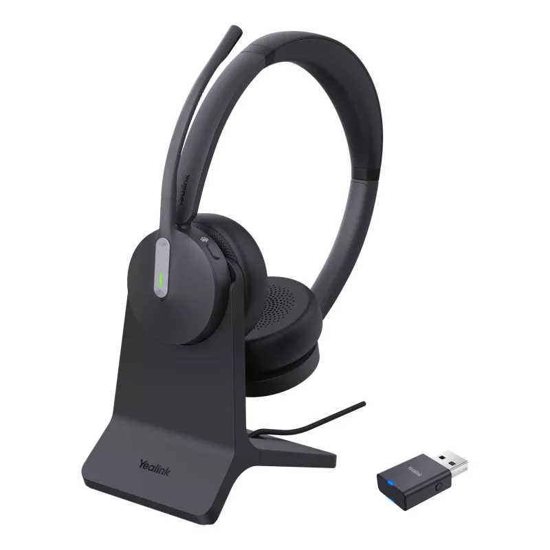 Yealink WH64 Hybrid Dual su įkrovimo stovu Teams ausinės