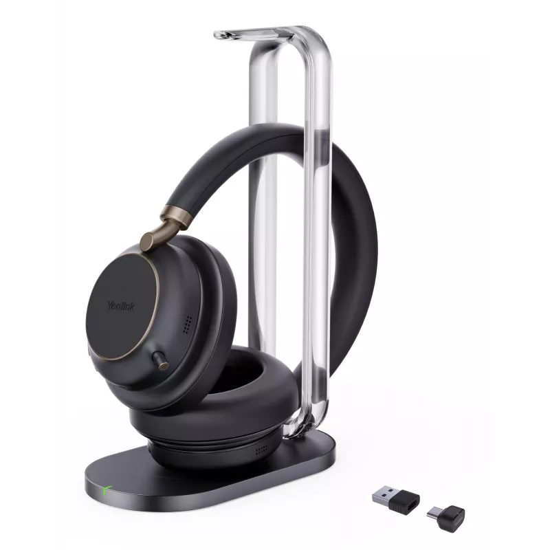 Yealink BH76 Plus su įkrovimo stovu Teams juoda USB-C/A ausinės