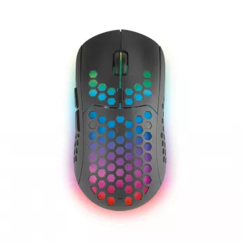 Mars Gaming MMW3, belaidis žaidimų pelė, RGB Flow, itin lengvas 79 g, 3200 DPI, juodas